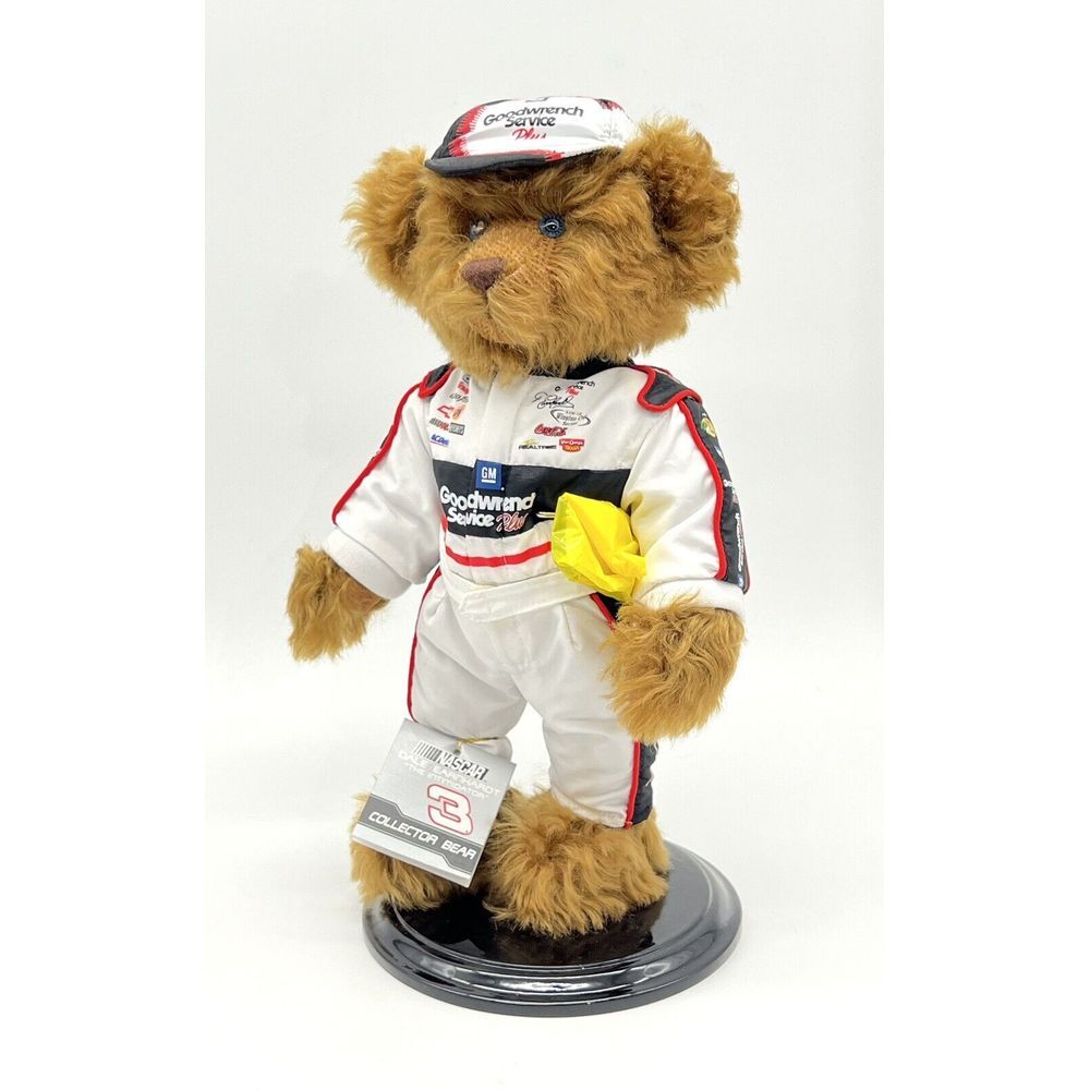 Nascar Dale Earnhardt Collector Bear Plush‎ Franklin Mint 12" Tall